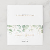 Klassieke Eucalyptus Gold Leaf Formal Wedding Plaatskaartje (Buitenkant ongevouwen)