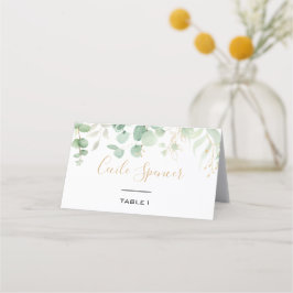 Klassieke Eucalyptus Gold Leaf Formal Wedding Plaatskaartje