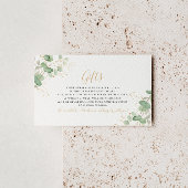 Klassieke Eucalyptus Gold Leaf-Huwelijkscadeaus Informatiekaartje
