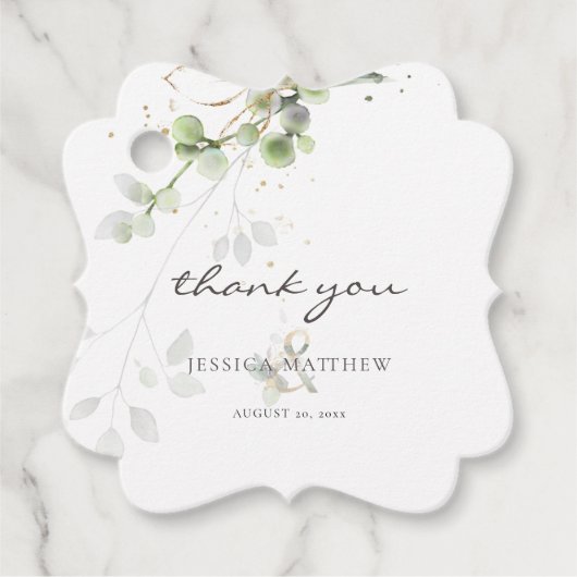 Klassieke Eucalyptus Greenery Bedankjes Labels (Voorkant)