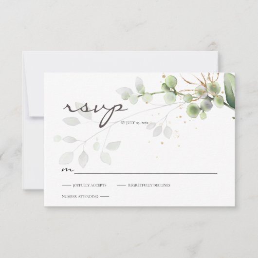 Klassieke Eucalyptus Greenery RSVP (Voorkant)