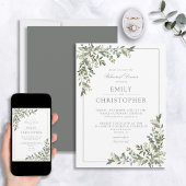 Klassieke Eucalyptus Sage Green Rehearings Dinner Kaart