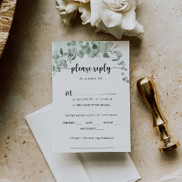 Klassieke Eucalyptus Wedding Menu Keuze RSVP