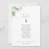 Klassieke Eucalyptustabel Nummer 1-zitplaatje Kaart (Voorkant)