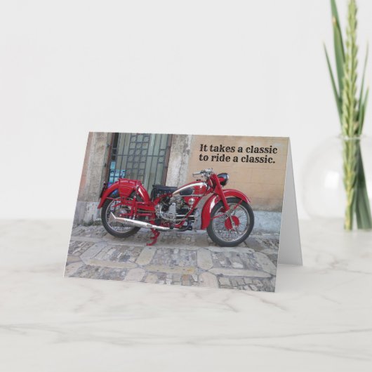 Klassieke Euro Moto Guzzi-motorfiets - Birthday-ka Kaart (Voorkant)