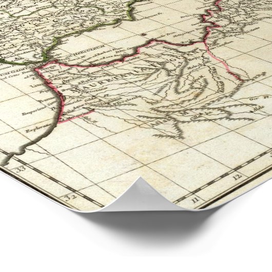 Klassieke Europese kaart Poster (Hoek)