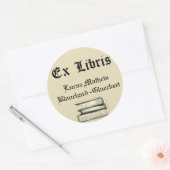 Klassieke Ex Libris Bookplaat Ronde Sticker (Envelop)