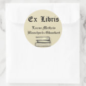 Klassieke Ex Libris Bookplaat Ronde Sticker (Tas)