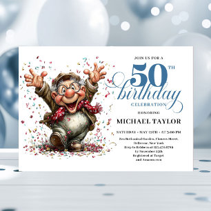 Klassieke excentrieke man 50e verjaardag Whimsical Kaart