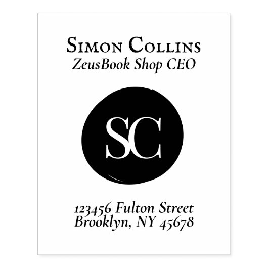 Klassieke ExLibris Monogram Boeken Retouradres Rubberstempel (Afrduk)