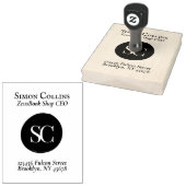 Klassieke ExLibris Monogram Boeken Retouradres Rubberstempel (Gestempeld)