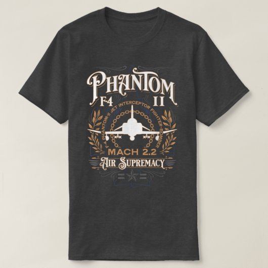 Klassieke F-4 Phantom II Fighter Bomber Jet Vliegt T-shirt (Design voorkant)