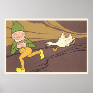 Klassieke fabel van de gans die de gouden eieren l poster