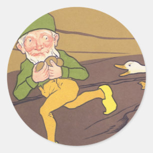 Klassieke fabel van de gans die de gouden eieren l ronde sticker