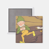 Klassieke fabel van de gans die het gouden ei legd magneet (Voorkant / Achterkant)