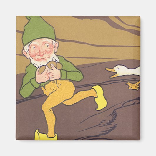 Klassieke fabel van de gans die het gouden ei legd magneet (Voorkant)