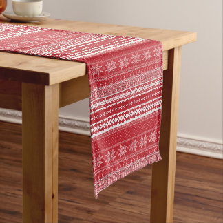 Klassieke Fair Isle Print Kersttafel Runner Lange Tafelloper