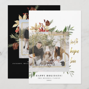 Klassieke Faith Hope Love 2 Afbeelding kerst Feestdagenkaart