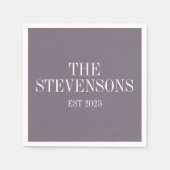 Klassieke familie achternaam Datum donker Paars Servet (Voorkant)