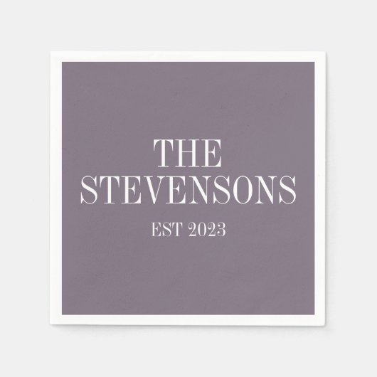 Klassieke familie achternaam Datum donker Paars Servet (Voorkant)