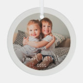 Klassieke familie foto kerst-kerstversiering glas ornament (Achterkant)