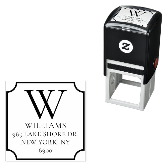 Klassieke familie Monogram Aangepast Zelfinktende Stempel (In situ)