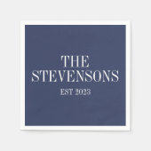 Klassieke familienaam Achternaam Datum blauw Servet (Voorkant)