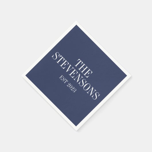 Klassieke familienaam Achternaam Datum blauw Servet (Hoek)