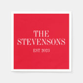 Klassieke familienaam Achternaam op datum Holiday  Servet (Voorkant)