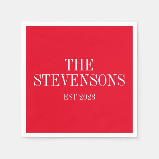 Klassieke familienaam Achternaam op datum Holiday  Servet (Voorkant)