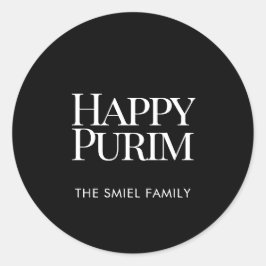 Klassieke familienaam Happy Purim Sticker
