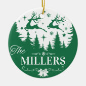 Klassieke familienaam Kerst Keepsake Custom Keramisch Ornament (Voorkant)