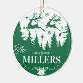 Klassieke familienaam Kerst Keepsake Custom Keramisch Ornament (Links)