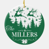 Klassieke familienaam Kerst Keepsake Custom Keramisch Ornament (Achterkant)
