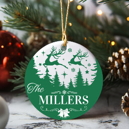 Klassieke familienaam Kerst Keepsake Custom Keramisch Ornament