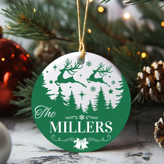 Klassieke familienaam Kerst Keepsake Custom Keramisch Ornament