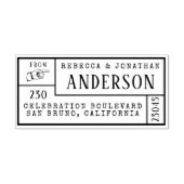  Klassieke familienaam & retouradres Rubberstempel (Afrduk)