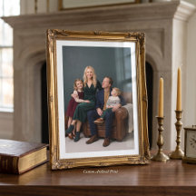 Klassieke familieportret op maat gemaakte fotoprin