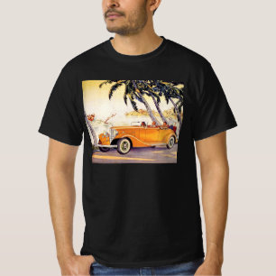 Klassieke familievakantie in een cabriolet t-shirt