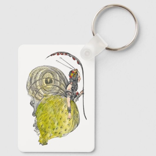 Klassieke fantasie vlinderfee met vleugels sleutelhanger (Achterkant)