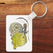 Klassieke fantasie vlinderfee met vleugels sleutelhanger (Achterkant)