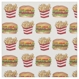 Klassieke Fast Food Pairing Burger and French Frie Stof