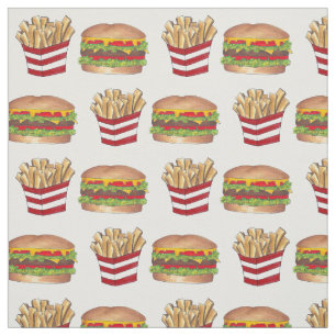 Klassieke Fast Food Pairing Burger and French Frie Stof