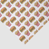 Klassieke Fast Food Pairing Burger and French Frie Tissuepapier (Detail)