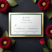 Klassieke Faux Gold Emerald Groene Maaltijd Keuze  RSVP Kaartje