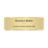 Klassieke Faux Gold Old Style Text Script Sjabloon Etiket (Voorkant)