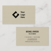 Klassieke Faux Linen Antiek White met Logo Visitekaartje (Voorkant / Achterkant)