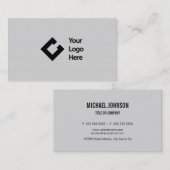 Klassieke Faux Linen Grey met Logo Visitekaartje (Voorkant / Achterkant)