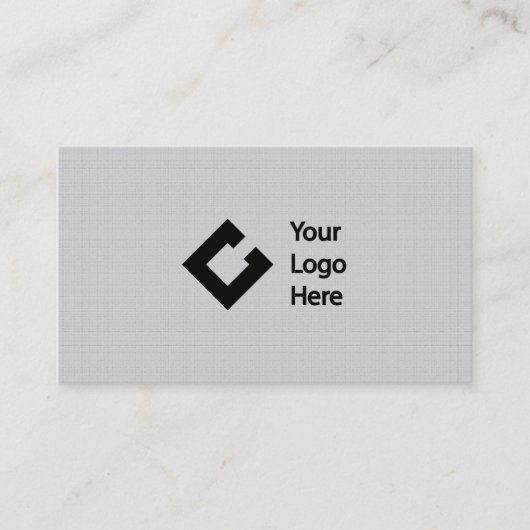 Klassieke Faux Linen Grey met Logo Visitekaartje (Voorkant)