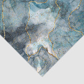 Klassieke Faux Marble Blue/Gold-decoupage Tissuepapier (Detail)
